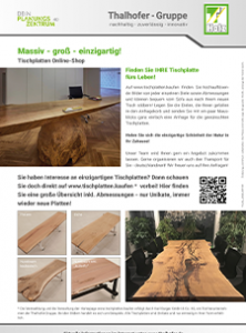 Tischplatten Onlineshop | Thalhofer Welt, Deisenhausen